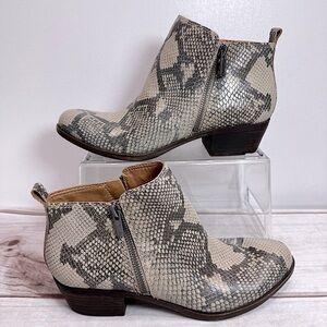 Lucky Brand Basel Bootie Snakeskin Genuine Leather Ankle Boots Mobwife